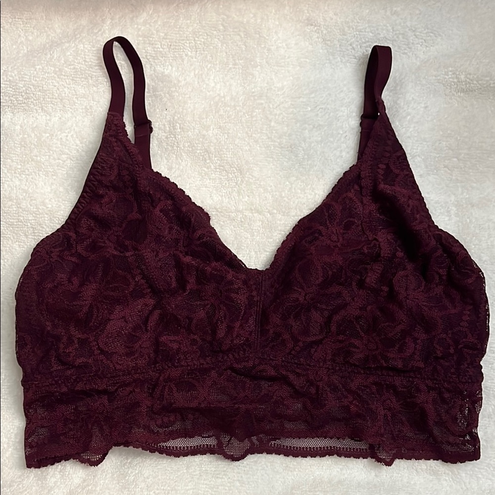 Elegant Lace Bralette - Burgundy